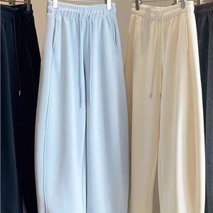 Elegant Cream and Light Blue Women's Joggers